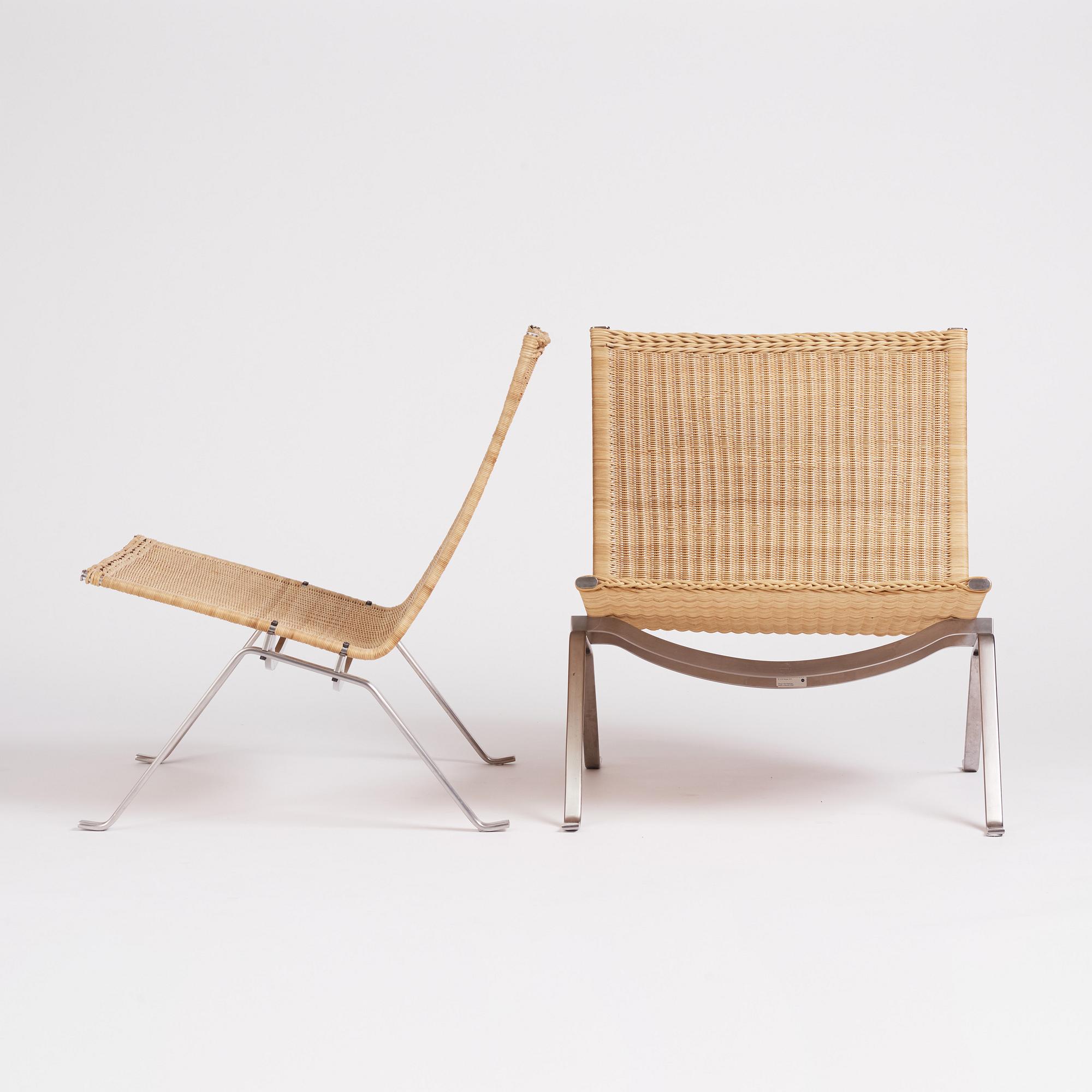 Poul Kjaerholm, a pair of 'PK22' chairs, Fritz Hansen, Denmark, 2000.