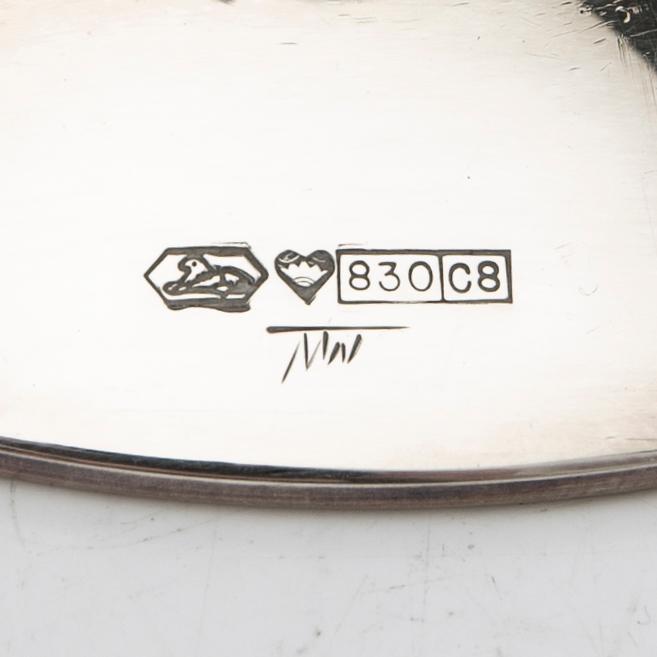 Tapio Wirkkala, ljusstakar, ett par, silver, "Trumpetti", Kultakeskus, Tavastehus 1980.