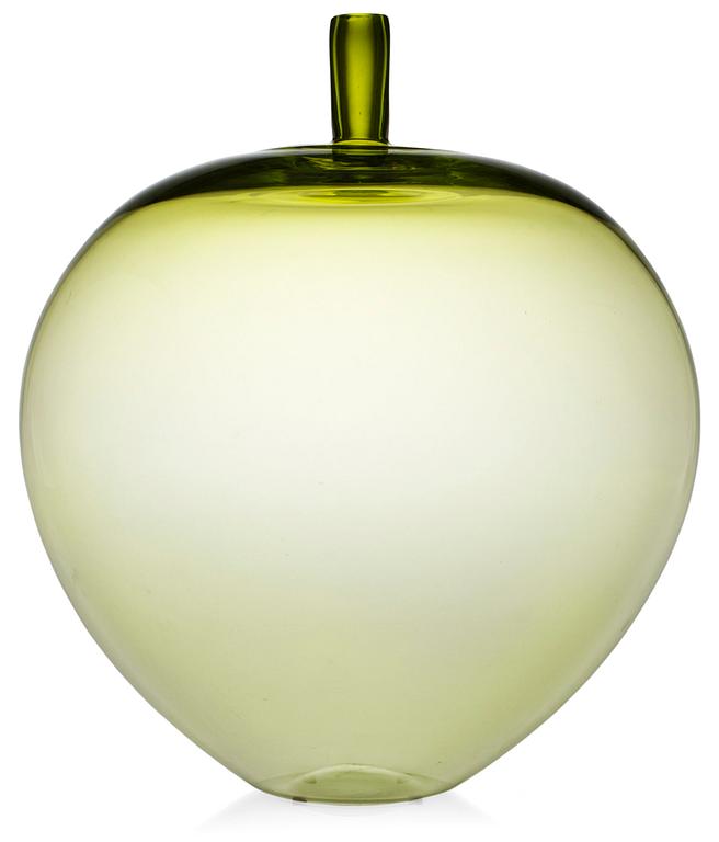 An Ingeborg Lundin glass vase, "Äpplet", Orrefors.