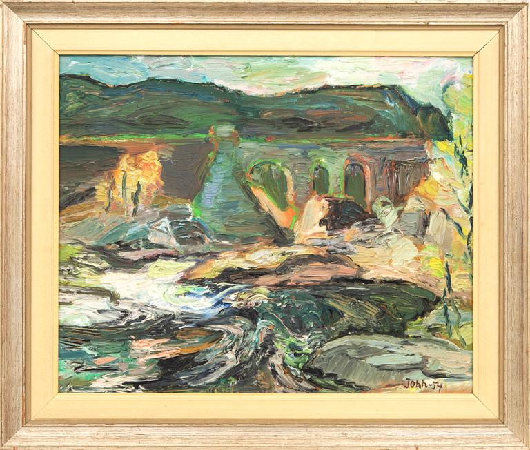 Gunnar Jonn,  oil on panel signed and dated 54.