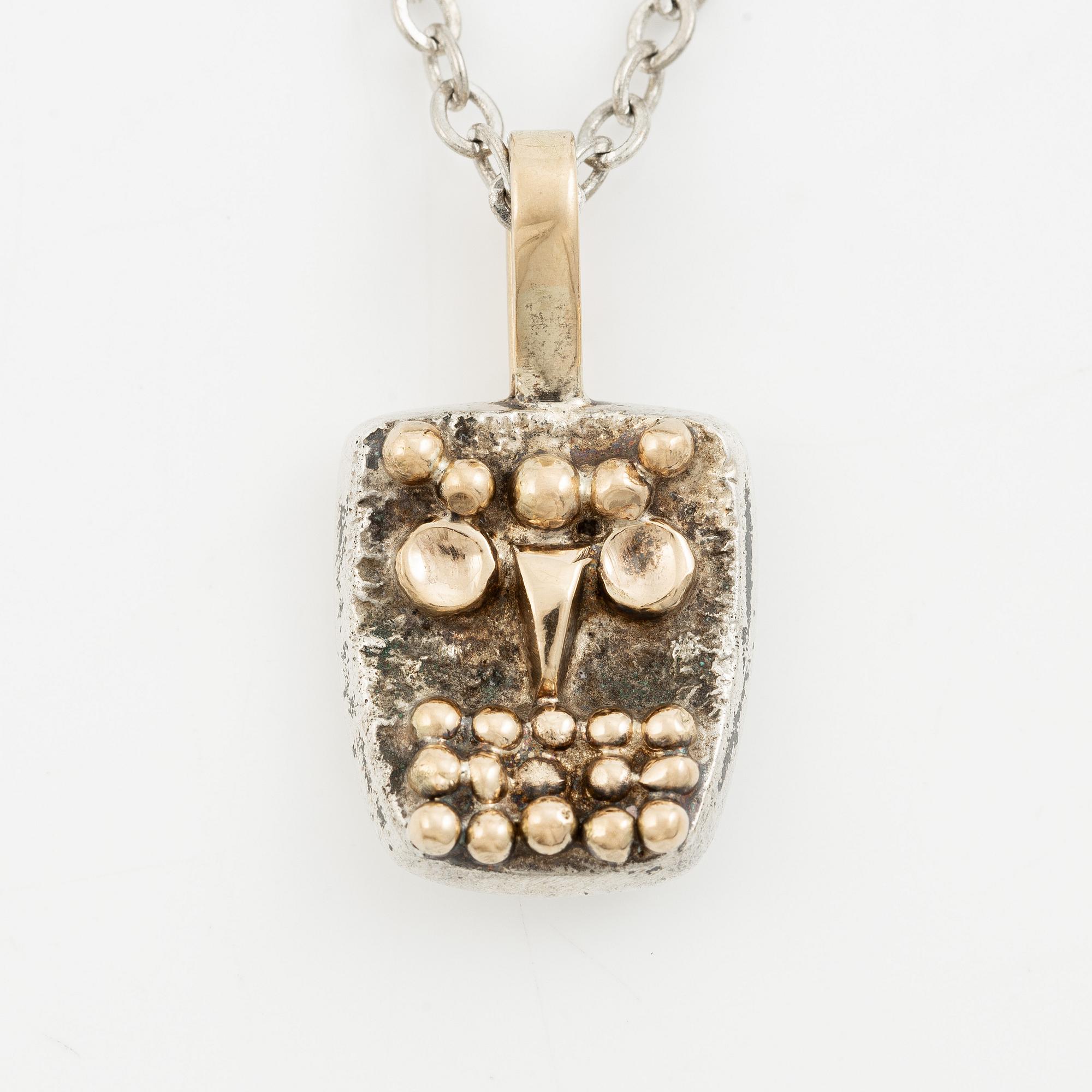 Sven-Erik Högberg, attributed to, pendant with chain, silver, Gothenburg.
