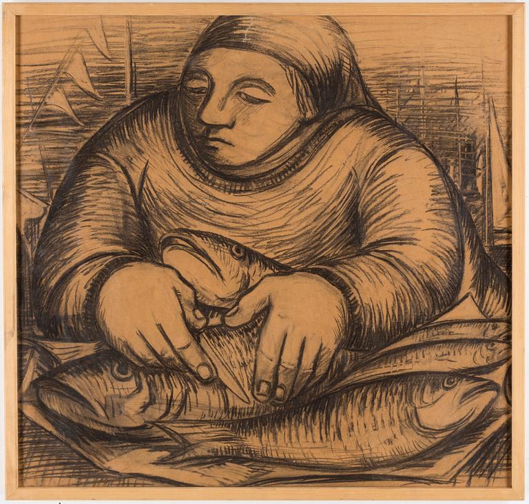 PETER WEISS, crayon on paper.