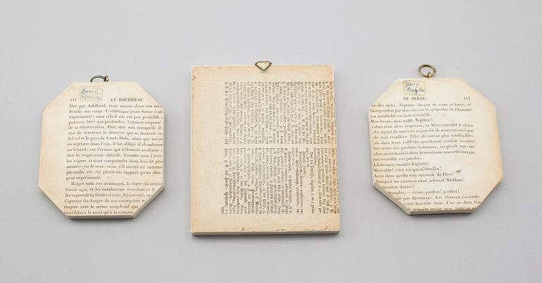 MINIATYRER, 3 st, gouacher, en otydligt signerad, 1900-talets första hälft.