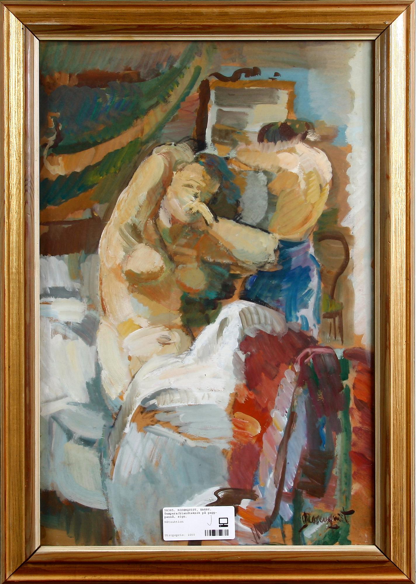 ROSENQUIST, HARRY. Tempera/blandteknik på papp-pannå, sign.