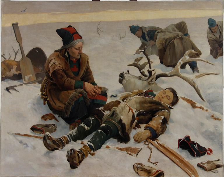OKÄND KONSTNÄR, olja på duk, efter Johan Tiren.