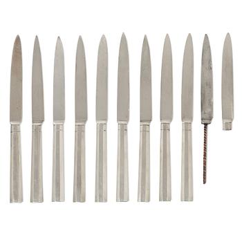 Gustaviansk, Knives, 10 pieces, silver, Pehr Zethelius and Adolf Zethelius, Stockholm, among others, 1804.