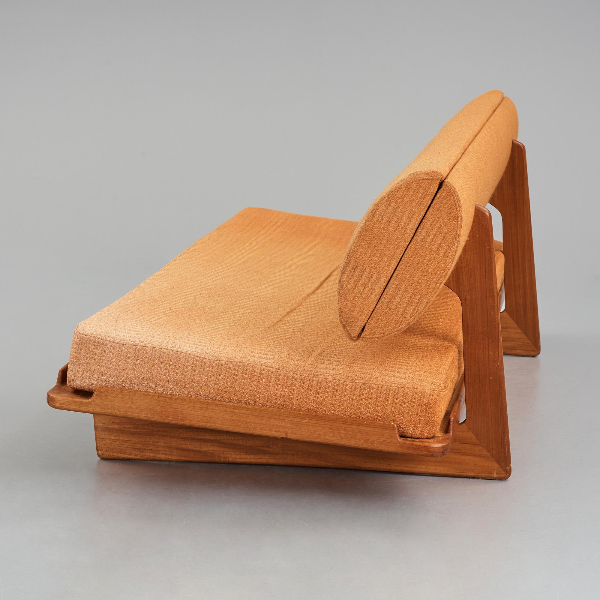 Grete Jalk, A teak sofa/daybed, Poul Jeppesen, Denmark, 1960's/1970's.