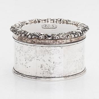 A silver box, maker's mark STM, Vienna 1837.