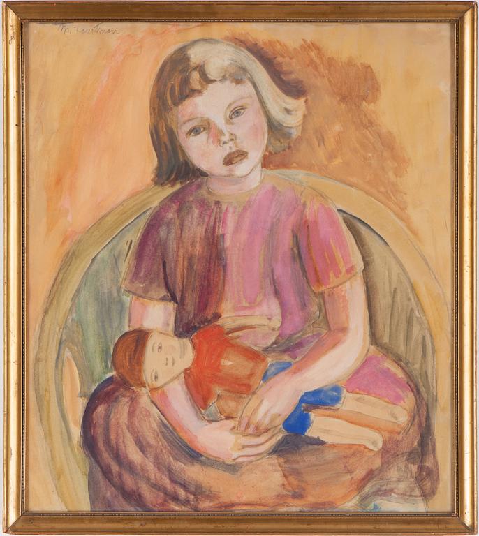 MOLLIE FAUSTMAN, gouache, signed.