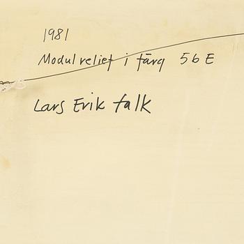 Lars-Erik Falk, modulrelief i färg, signerad och daterad 1981 a tergo.
