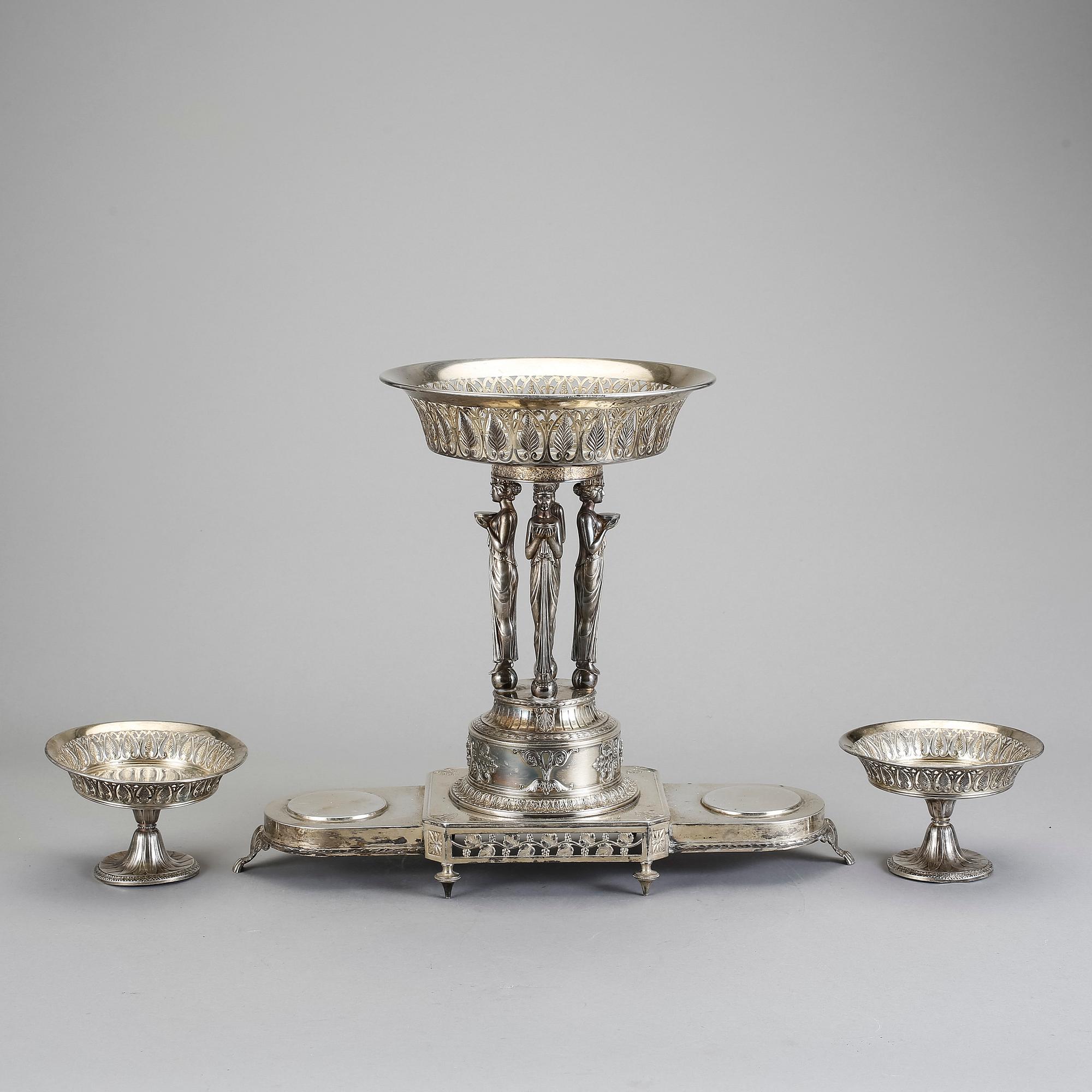 BORDSUPPSATS, nysilver, Württembergische Metallwarenfabrik WMF, 1900-talets början.