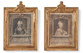 A pair of Gustavian frames, late 18th century.