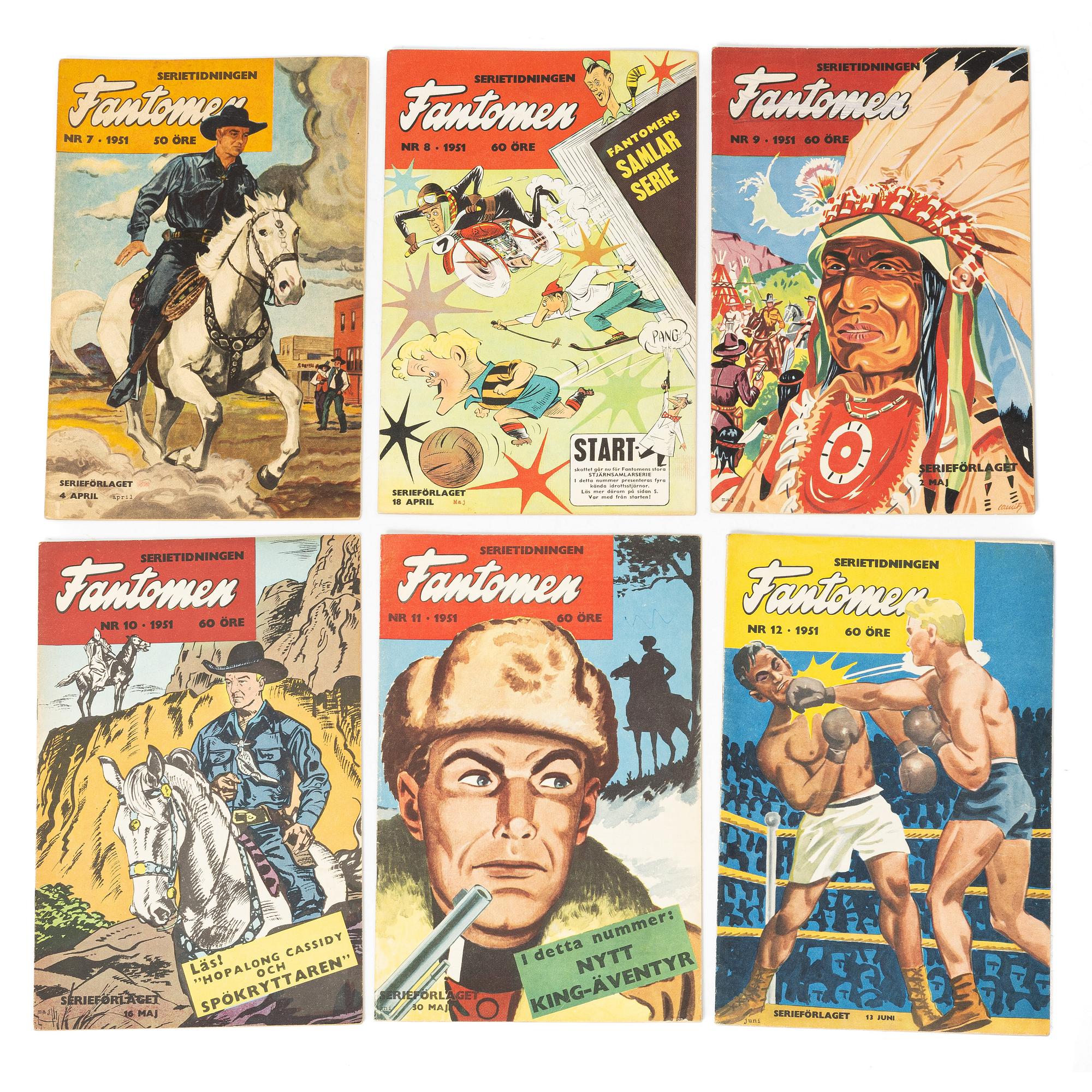 Comic books, 26 issues, "The Phantom", 1951.