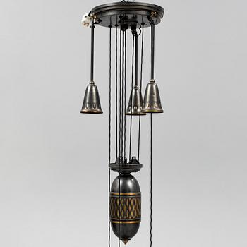 An Art Nouveau  ceiling light, c. 1900.