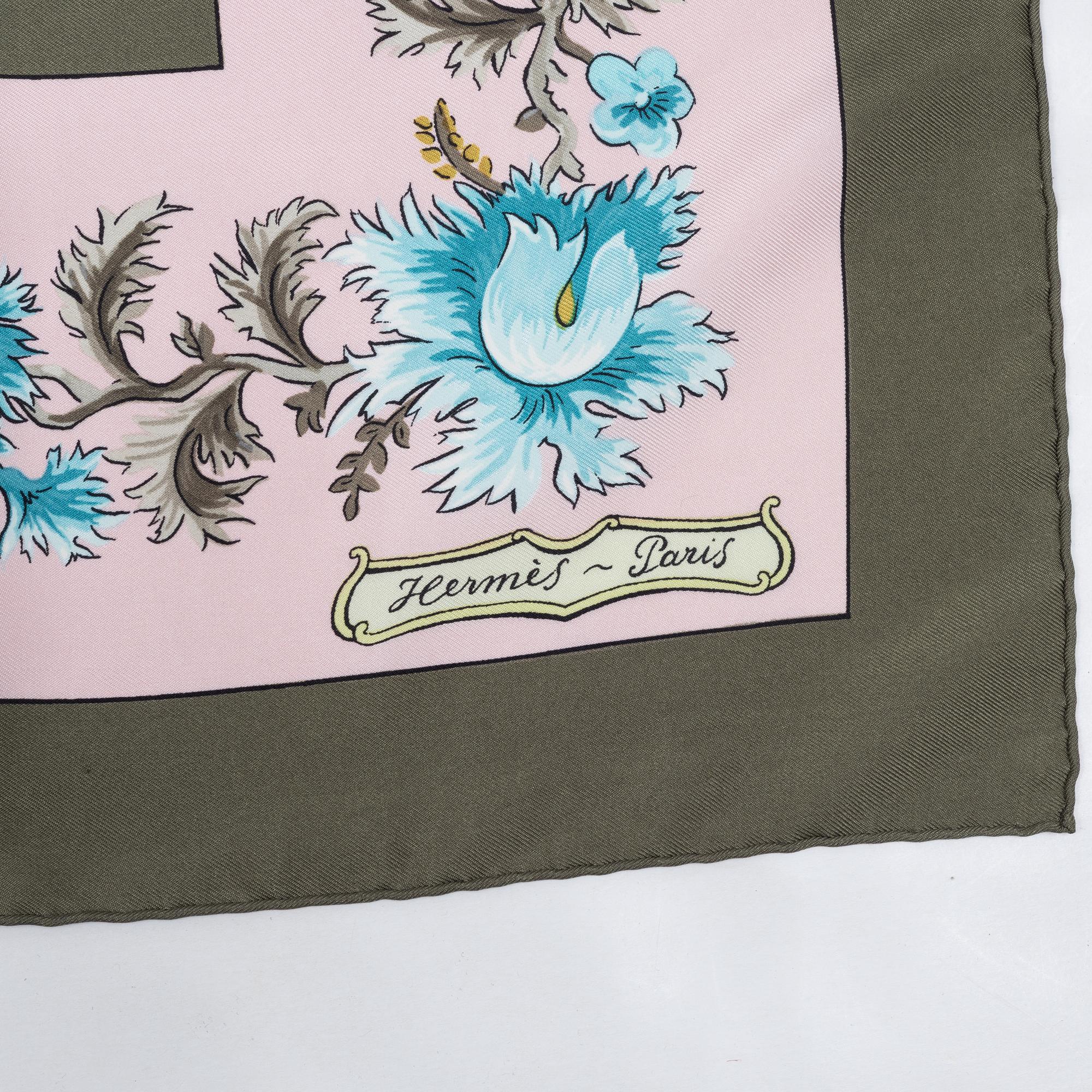 Hermès, scarf, "Les Jardiniers du Roy".