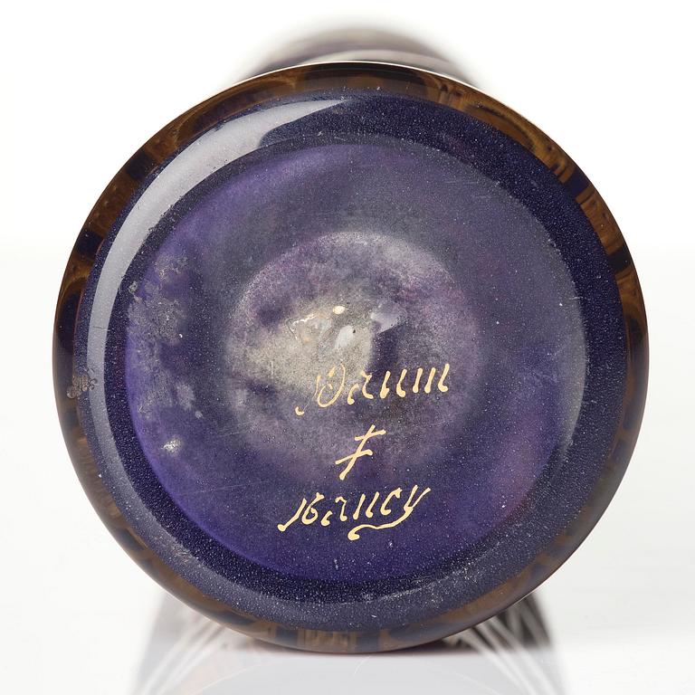 Daum Frères, an Art Nouveau gilt and enamelled cameo glass vase, Nancy, France.