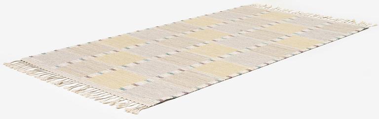 Barbro Nilsson, a 'Falurutan gul S' carpet, flat weave, c. 226 x 114 cm, signed AB MMF BN.