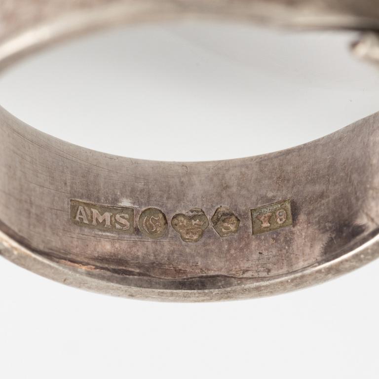 Arvo Saarela, ring and bracelet, silver and amethysts.
