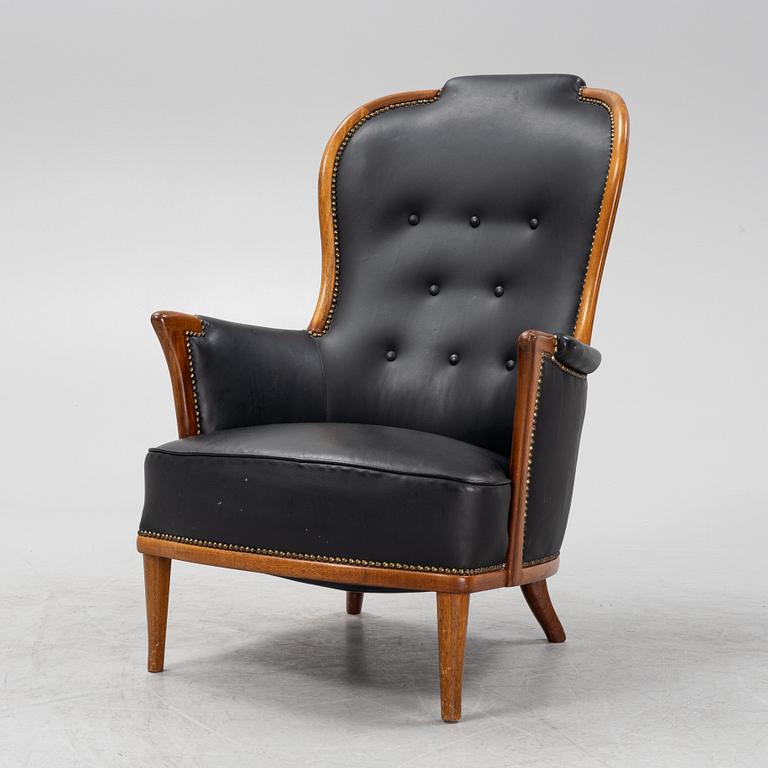 Carl Malmsten, a mahogany 'Vår Fru' armchair, Bodafors, 1964.