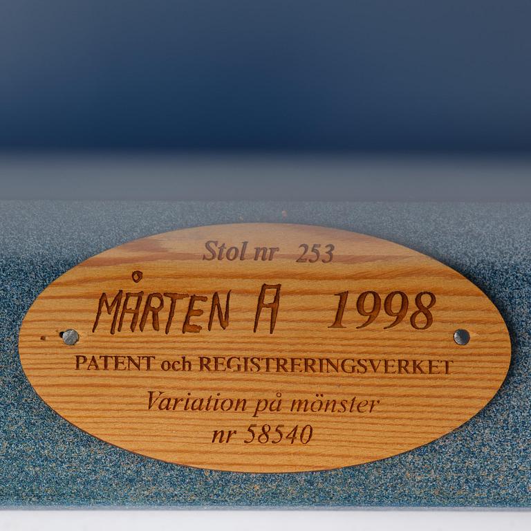 Mårten Andersson, a set of six chairs, "Från gryning till natt" (From Dawn to Night), 1998.