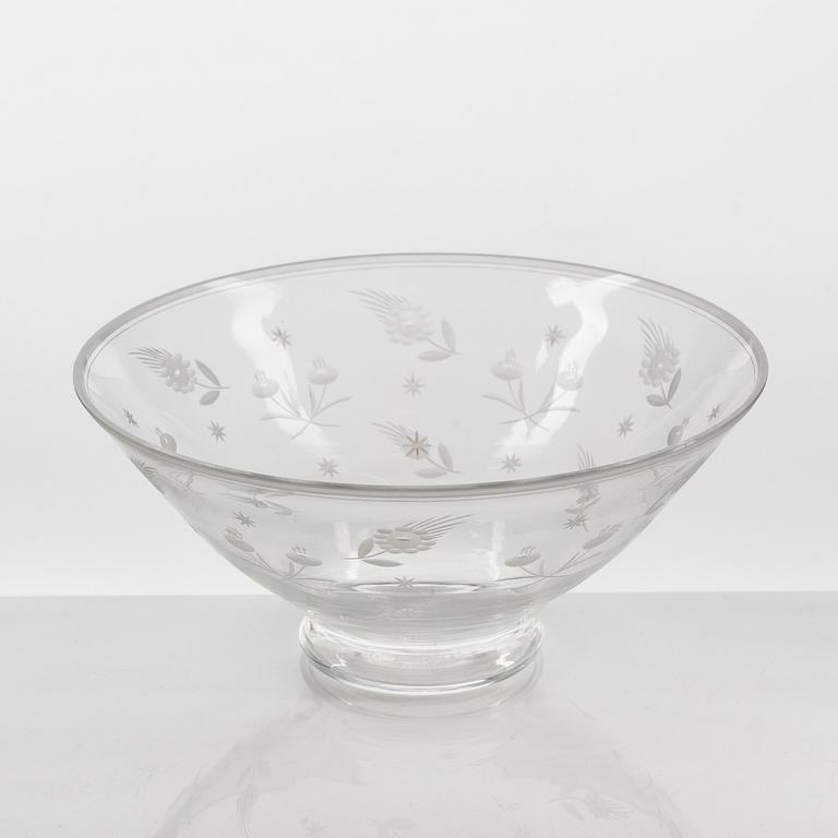 Edward Hald, skål, glas, Orrefors, 1925.