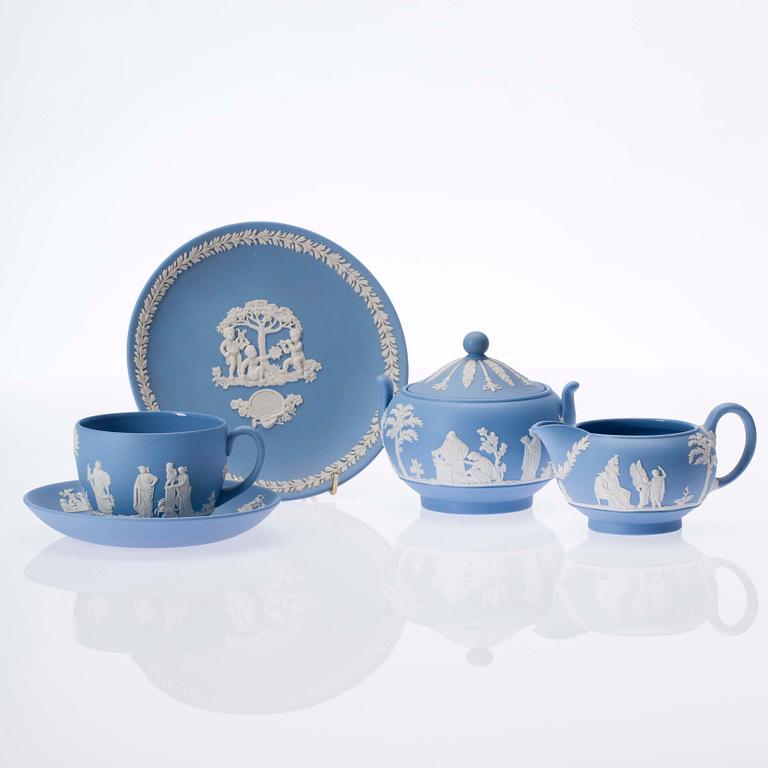 PARTI PORSLIN, 4 delar, jasperware, Wedgwood, England 1900-talets senare hälft.