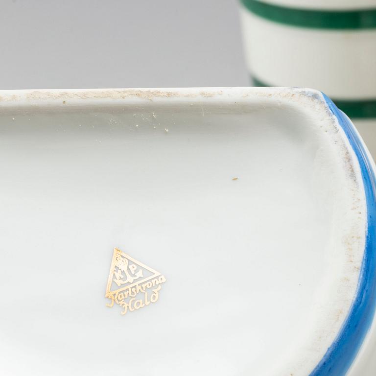 EDWARD HALD, kitchen porcelain jars with covers, from Karlskrona Porslinsfabrik 1930's. (16 pc).