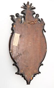 A pair of late Baroque circa 1720 argent haché girandole mirrors, Burchard Precht's workshop.