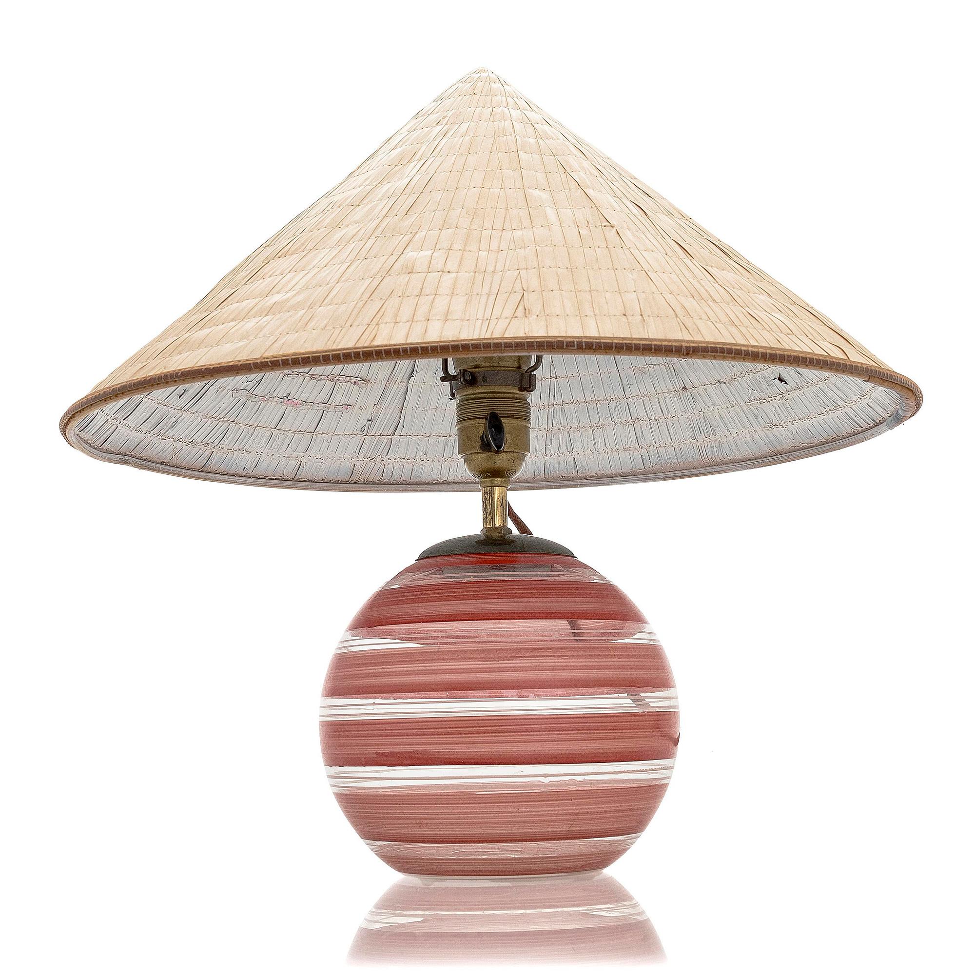 bordslampa, sannolikt Köklax Glassbruk, Finland, 1930-tal.
