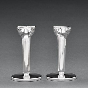 154. W.A. Bolin, a pair of silver candlesticks,  Stockholm 1959.