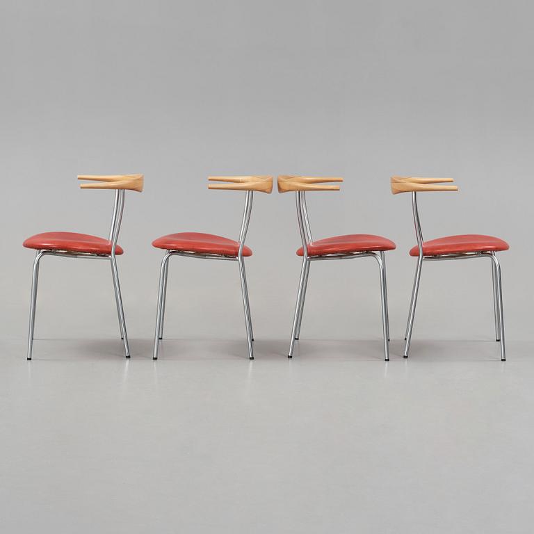 Hans J. Wegner, stolar, 4 st "JH 701", Johannes Hansen, Danmark.