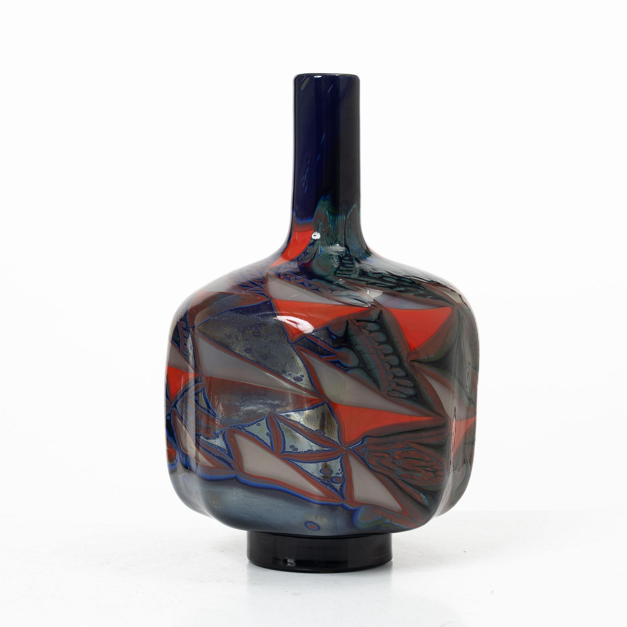 Eva Englund, Vase, glass, “Millefiore Röd”, Orrefors Gallery, 1990.