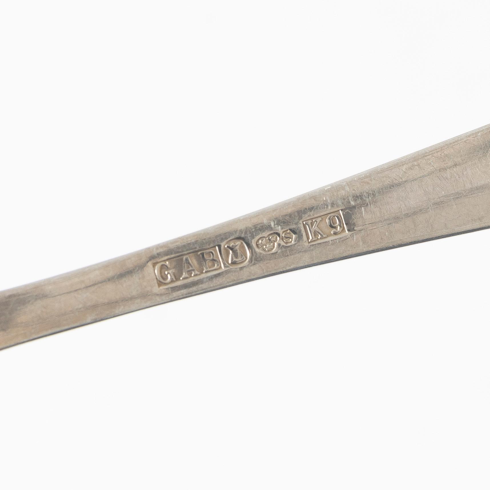 Jacob Ängman, a 60-piece silver flat ware set, 'Rosenholm', GAB, Sweden, 1958-1979.