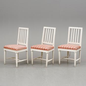 STOLAR, 3 st, gustaviansk stil, 1800-talets mitt.