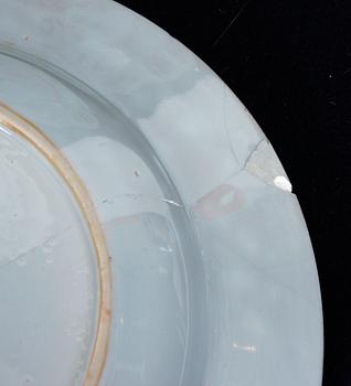 TALLRIKAR, 5 st, porslin, Kina, 1700-tal.