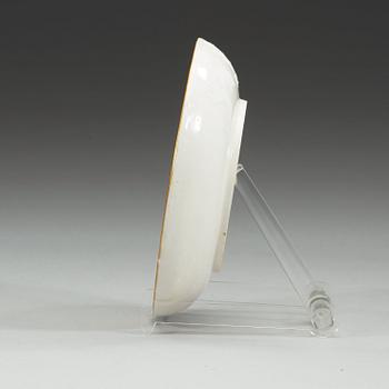 A Swedish Marieberg Armorial soft paste dish, dated 1781.