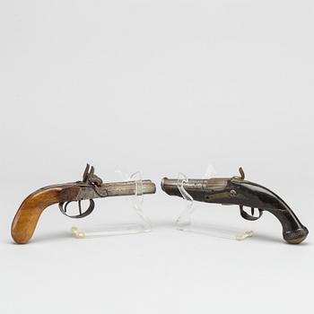 A PERCUSSION PISTOLS, 19th century.