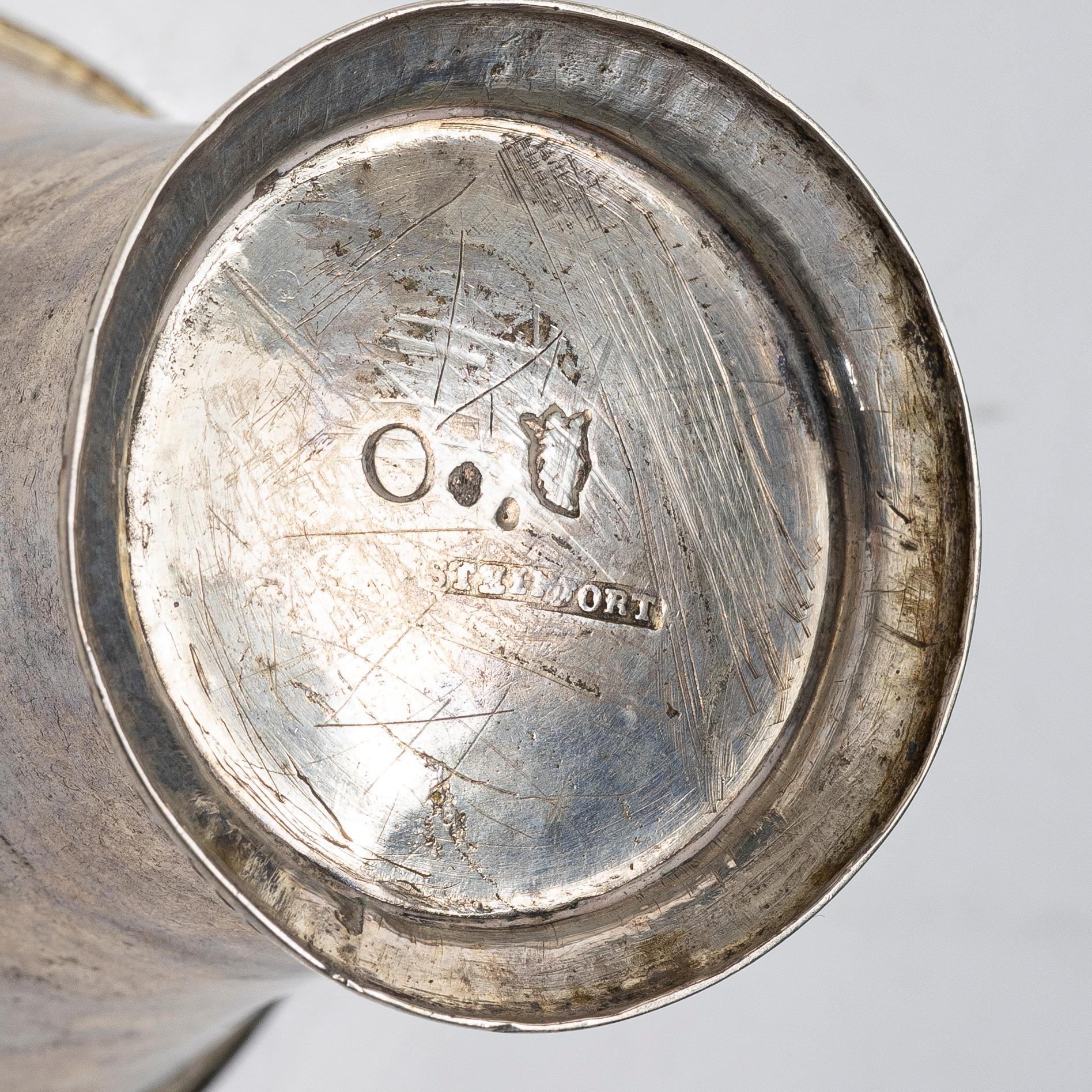 Two Swedish silver beakers, 18th century.