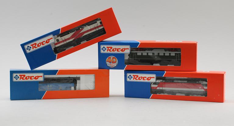 SAMLING MODELLTÅG, 4 delar, Roco, Österrike.