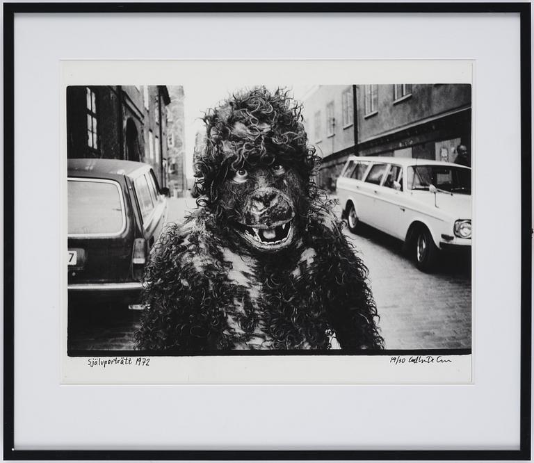 Carl Johan De Geer,  "Självporträtt 1972" (Apan Saba från Tårtan".