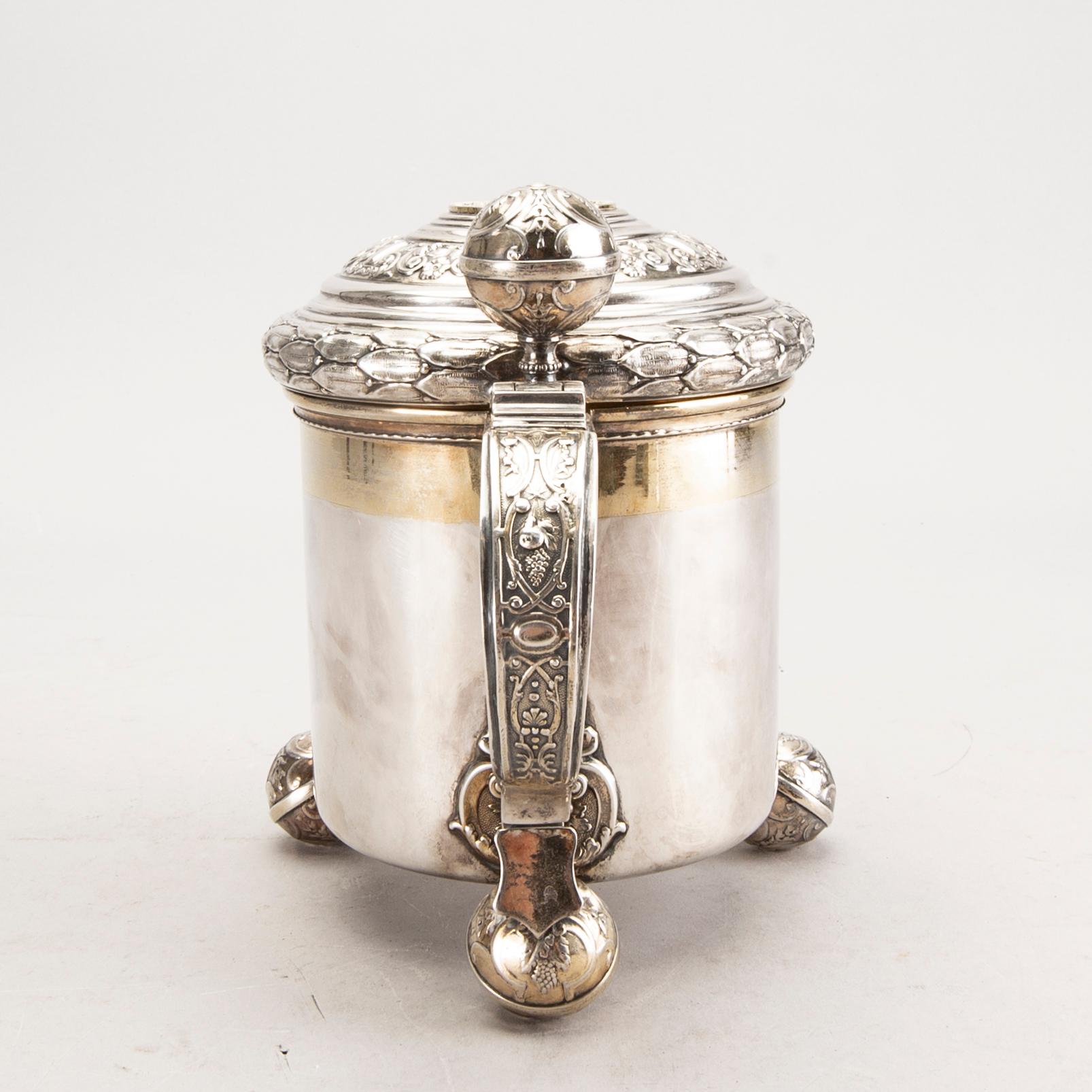 A Swedish 20th century silver tankard mark of CG Hallberg Stockholm 1951 weight 578 gr.