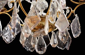 A Swedish Rococo 18th century six-light chandelier.