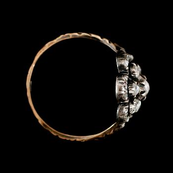 RING, guld/silver, rosenstenar, sekelskiftet 1900.