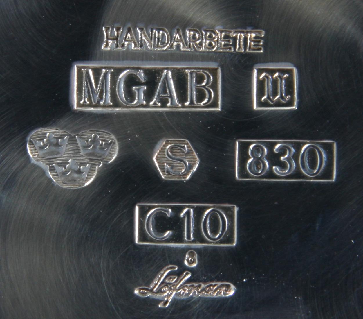 KAFFESERVIS, 3 delar, silver, E Löfman, Uppsala, vikt ca 750 g.