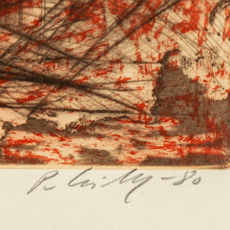 PER KIRKEBY, colour litograph, signed and dated -80, numbered 2/24.