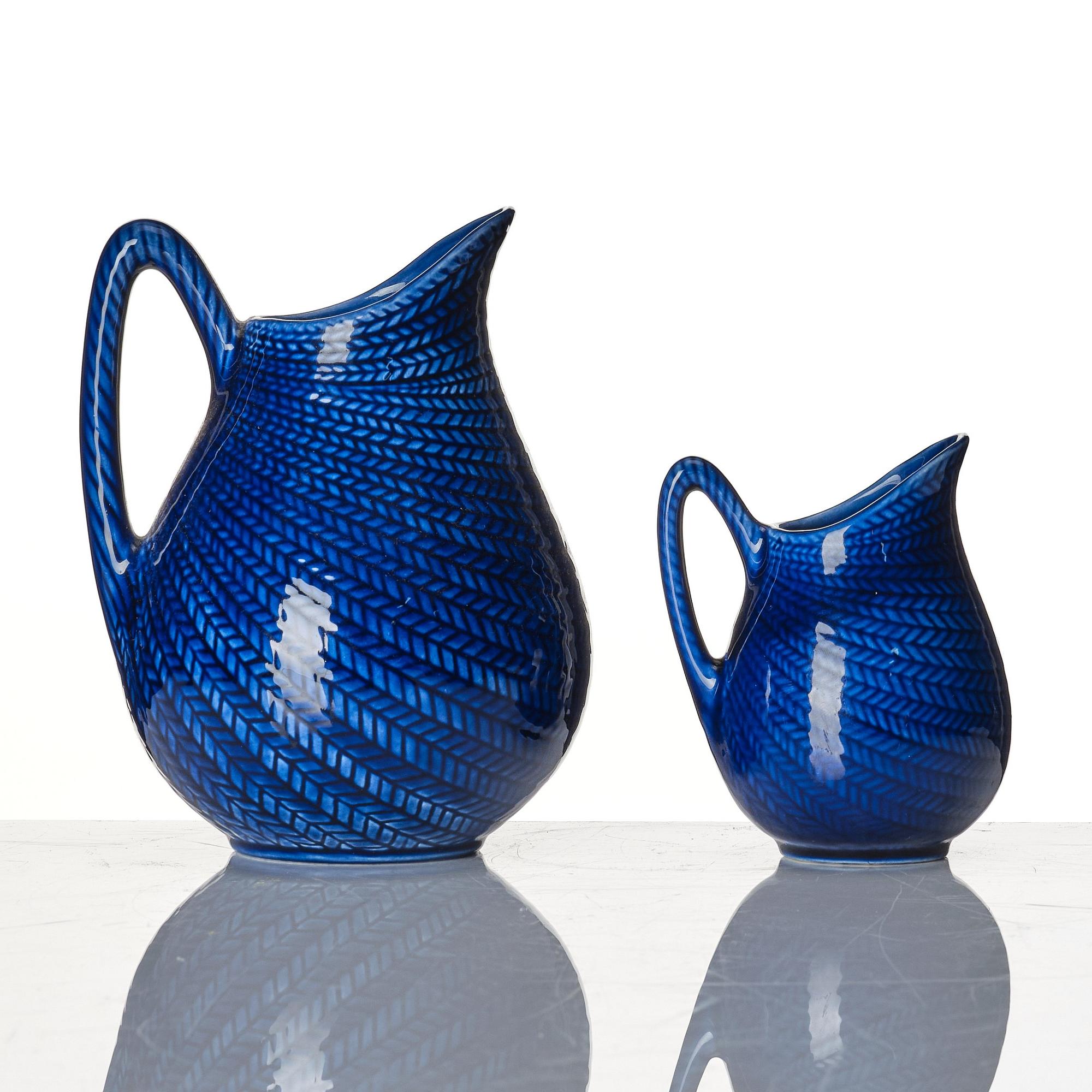 Hertha Bengtson, a 'Blå Eld' 6 pieces tea service, Rörstrand, Sweden 1951-71.