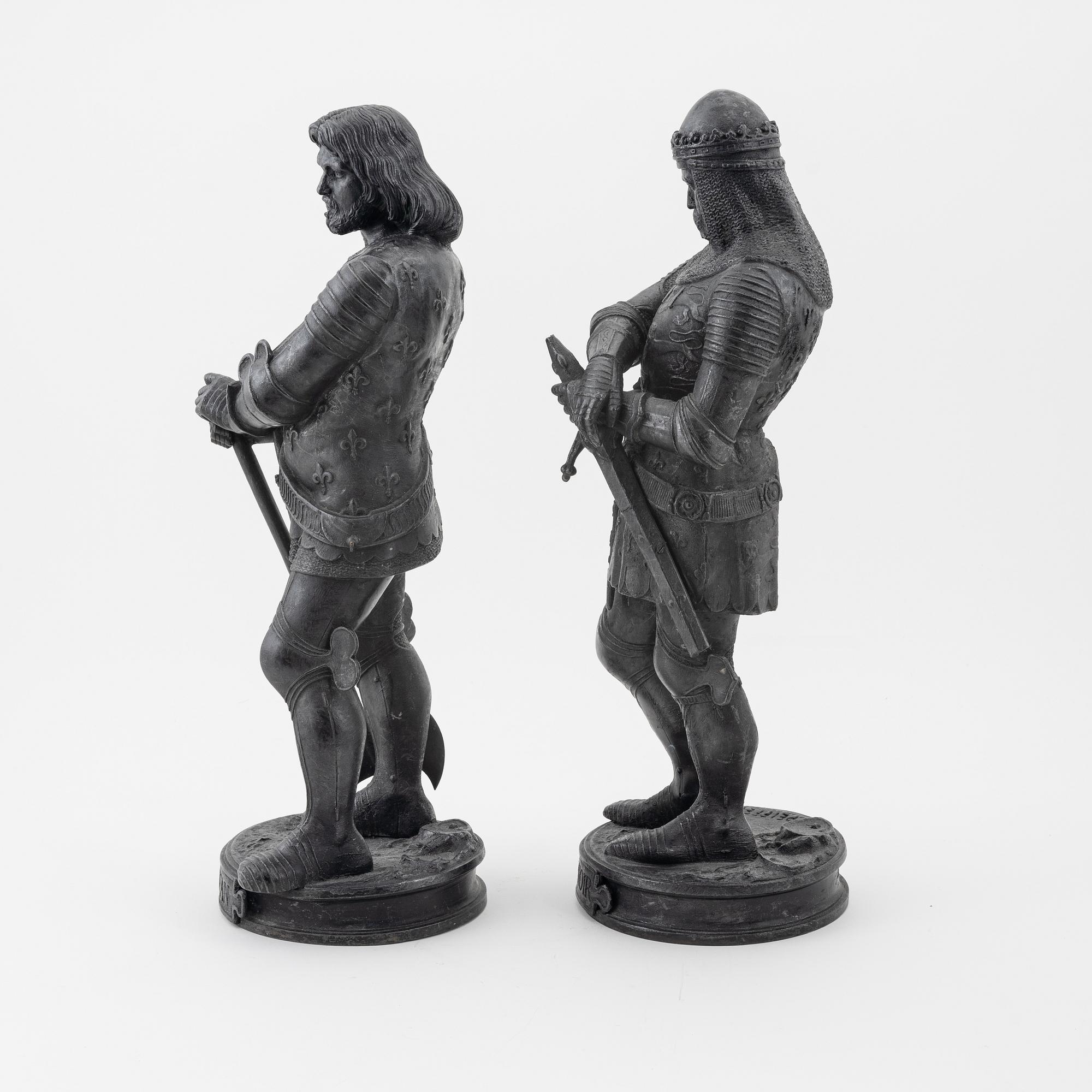 Two sculptures, after Auguste Joseph Peiffer.