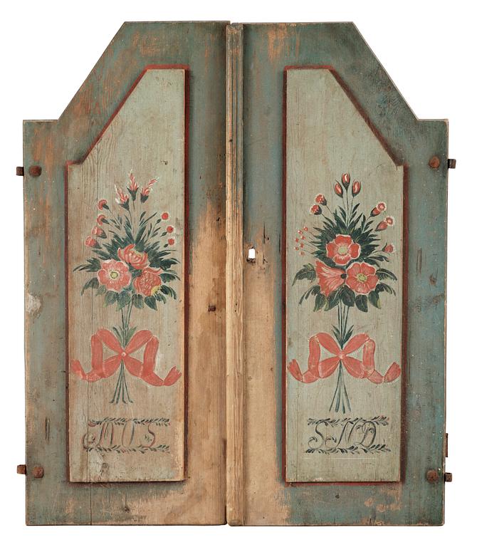 A pair of Swedish cabinet doors, early 19th cent.