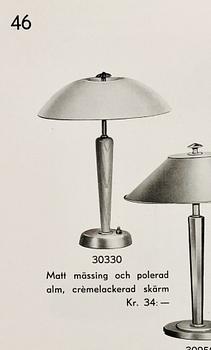 Bertil Brisborg, a set of two table lamps model "30330", Nordiska Kompaniet, 1940s.