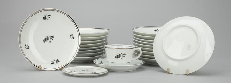 KAFFESERVIS, "Silverklocka" EP-modell, Greta Lisa Jäderholm-Snellman, Arabia, Finland 1930-tal.